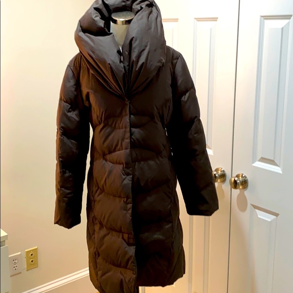Brown down parka
